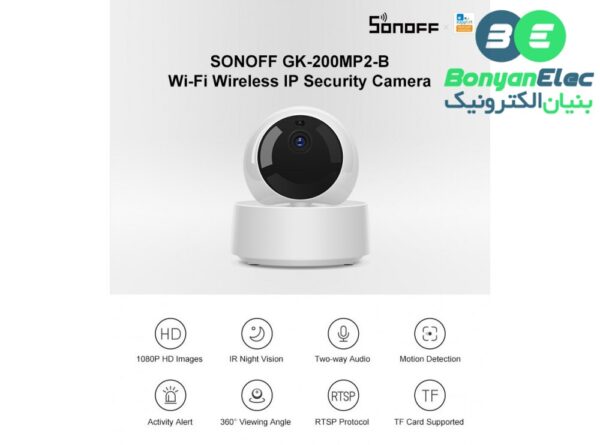 دوربین هوشمند وای فای SONOFF مدل GK-200MP2-B به همراه آداپتور