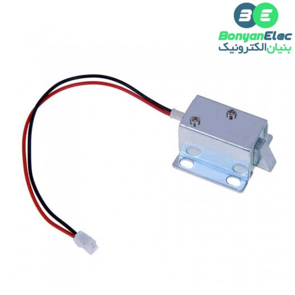 قفل الکترونیکی درب 12 ولتی Solenoid Lock مدل Push-Pull زبانه ای کوچک