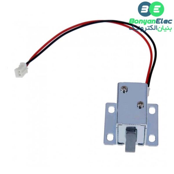 قفل الکترونیکی درب 12 ولتی Solenoid Lock مدل Push-Pull زبانه ای کوچک