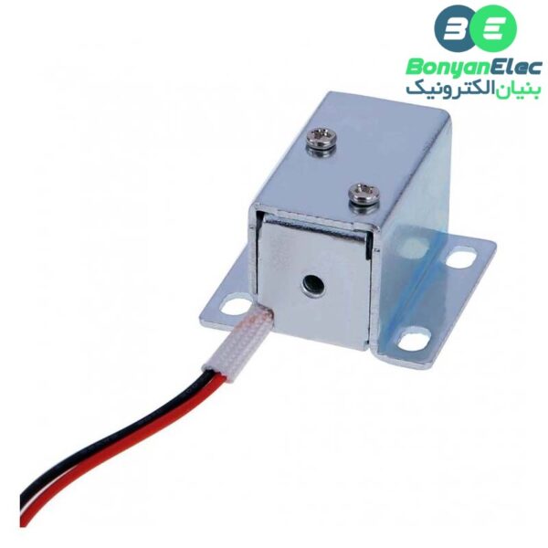 قفل الکترونیکی درب 12 ولتی Solenoid Lock مدل Push-Pull زبانه ای کوچک