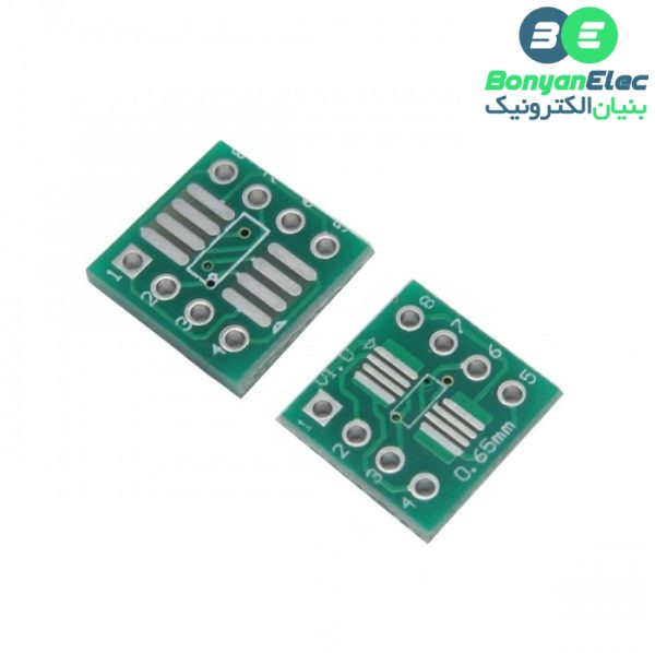 بسته 4 تایی برد دو لایه تبدیل SOP8 / SSOP8 / TSSOP8 به DIP8