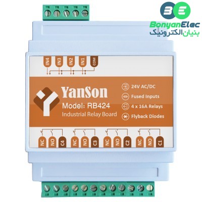 رله-برد-4-کانال-صنعتی-16-آمپر-24-ولت-rb424